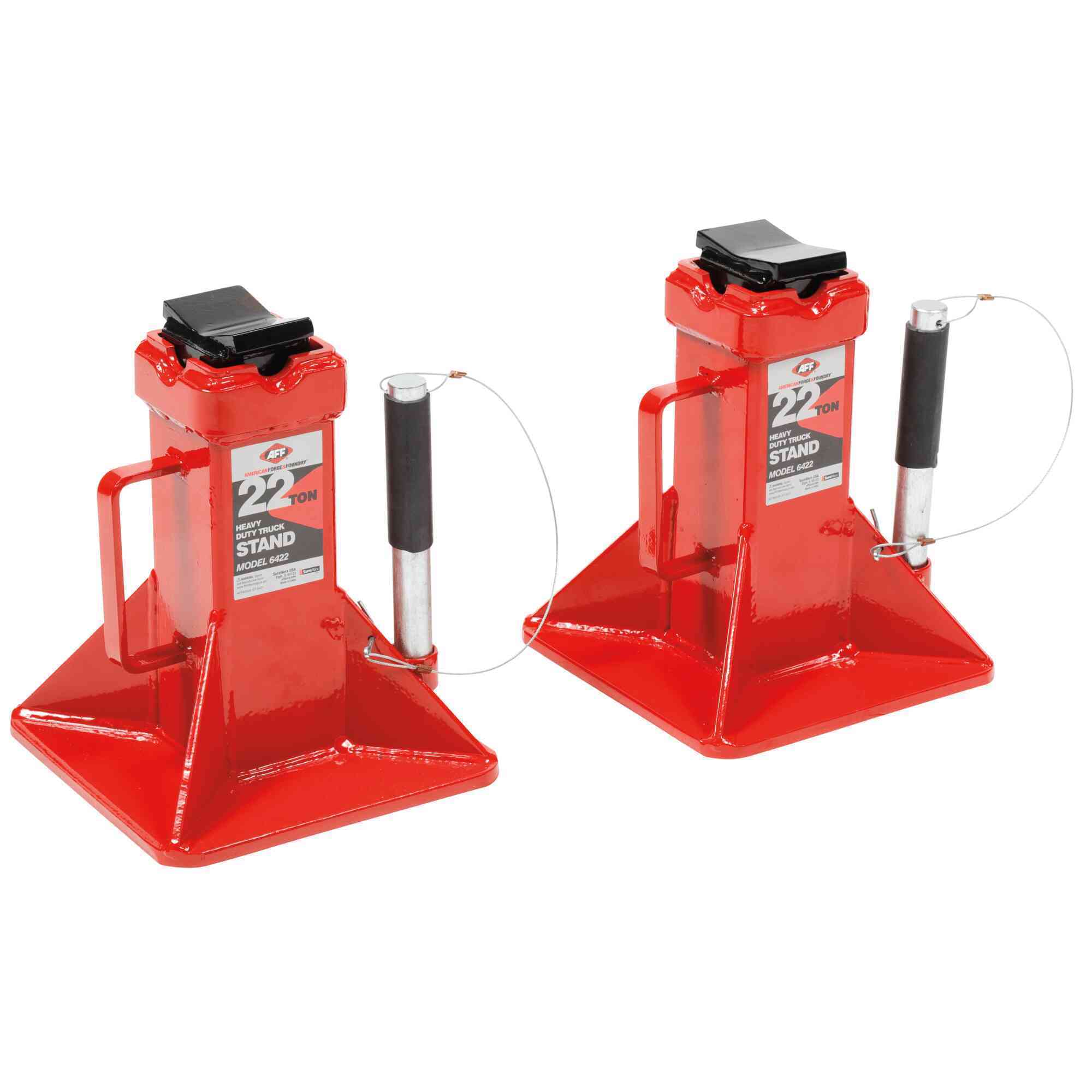 American Forge & Foundry Jack Stands — 22-Ton Capacity, Pin Style, Heavy Gauge Steel, Pair, Model# 6422
